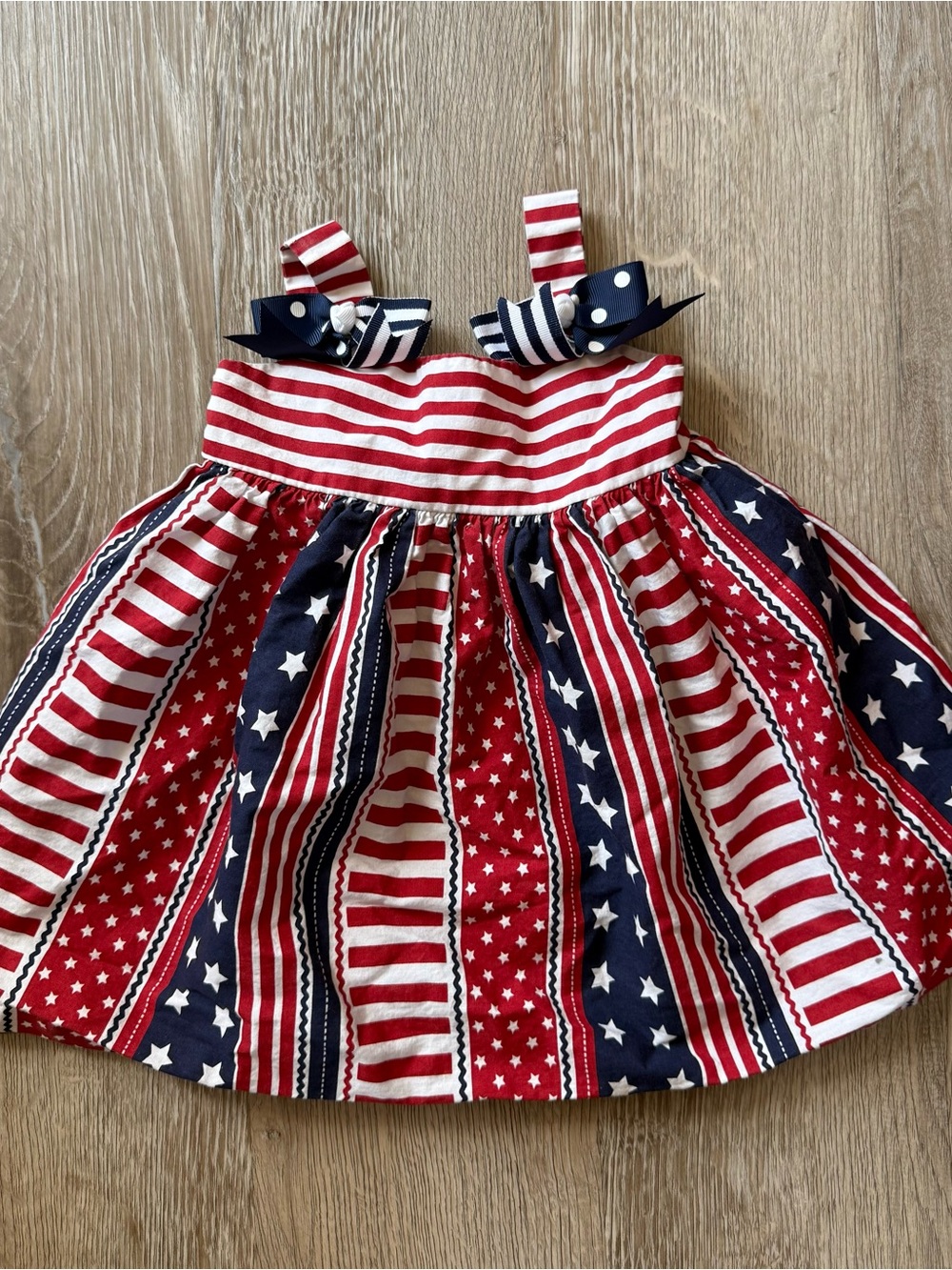 Bonnie Baby Red White & Navy Star-Striped Sundress